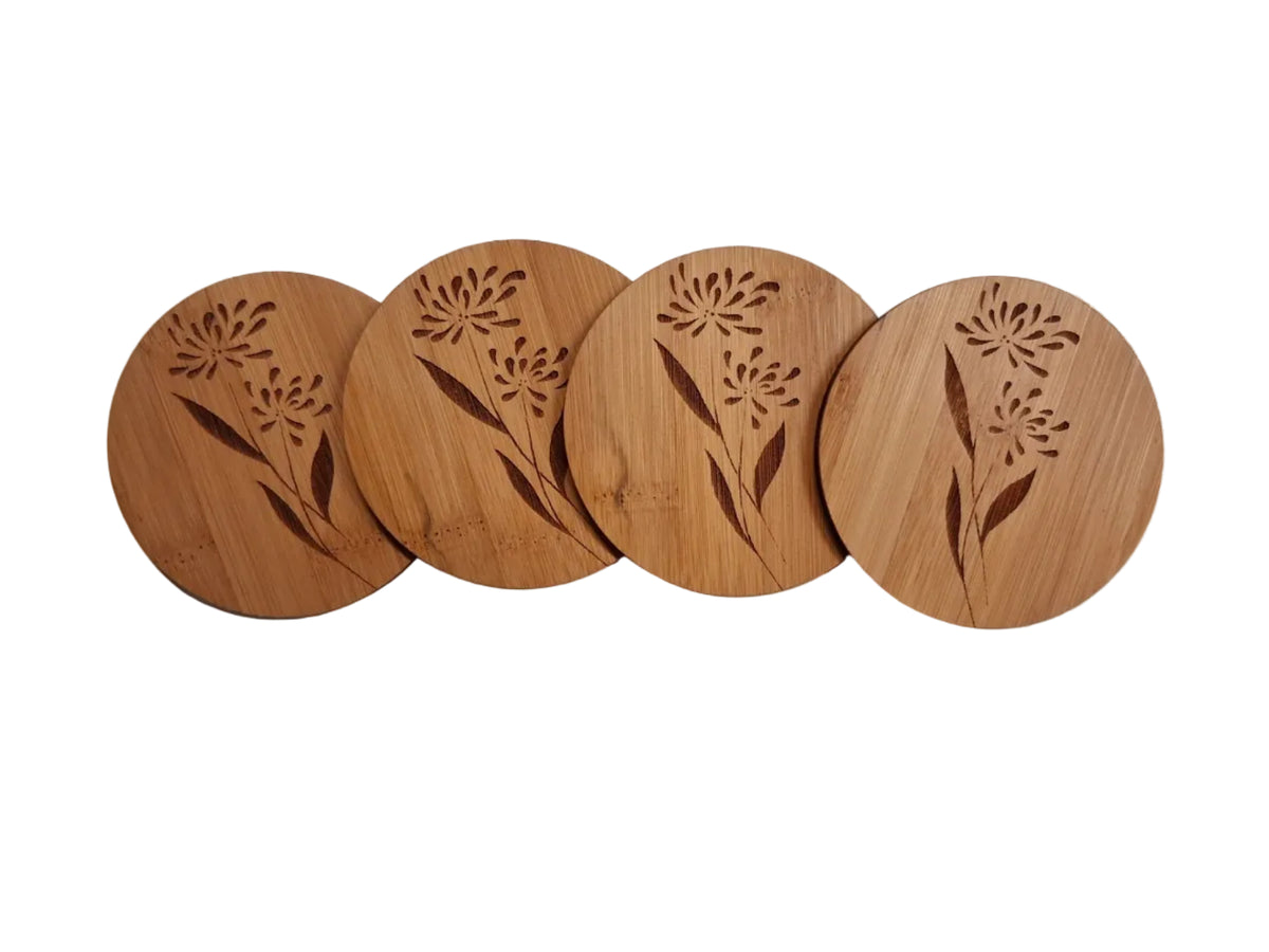 Onderzetter "Bloem". 4 stuks per set.
